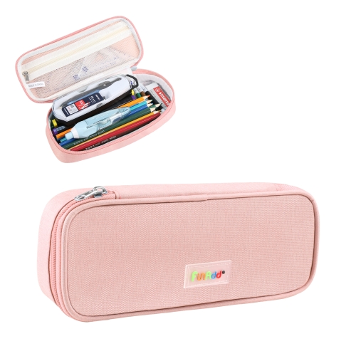 

FunAdd Pencil Case Cosmetic Storage Organizer Bag, Size: 235 x 105 x 50mm (Pink)