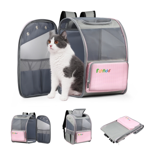 

FUNADD Fold Breathable Pet Backpack Outdoor Shoulders Cat Bag (Pink)