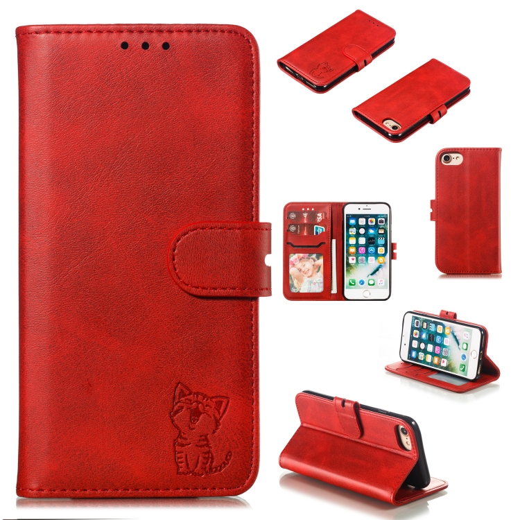 

Leather Protective Case For iPhone SE 2020 & 8 & 7(Red)
