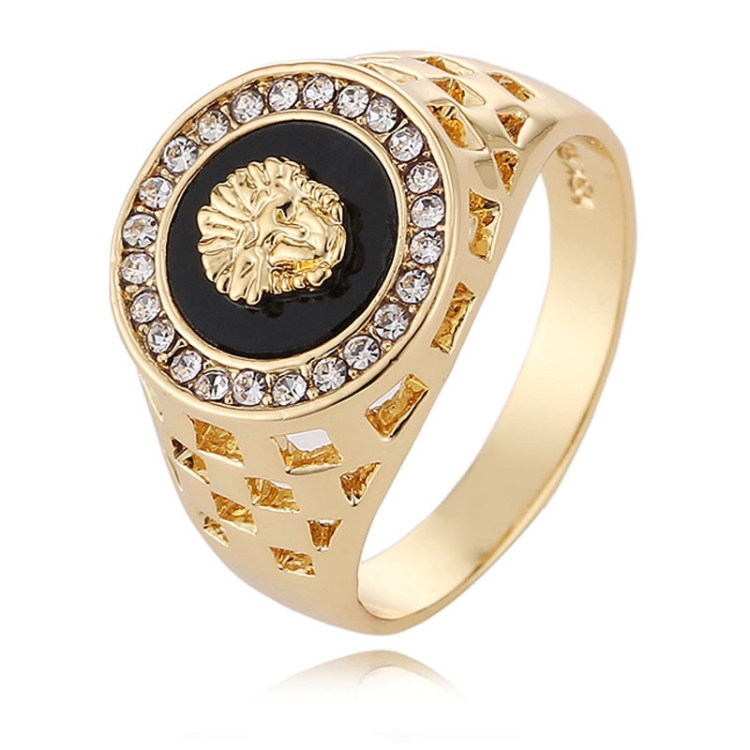 

Hip Hop 18K Gold Plated Lion Head Rhinestone Ring for Men, US Size: 7, Inner Diameter: 17mm, Perimeter: 53mm(Gold)