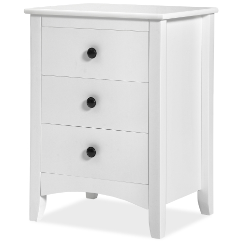 

[EU Warehouse] Bedroom Bedside Table with 3 Drawers, Size: 45 x 36 x 61cm(White)