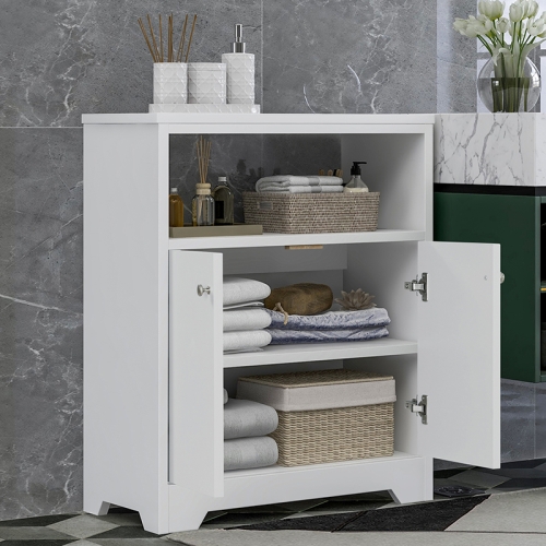

[US Warehouse] Bathroom Storage Cabinet with Adjustable Shelves, Size: 31.7 x 23.6 x 11.8 inch(White)