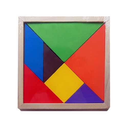 Jouet bébé puzzle en bois fin de grande taille Tangram, taille: 16