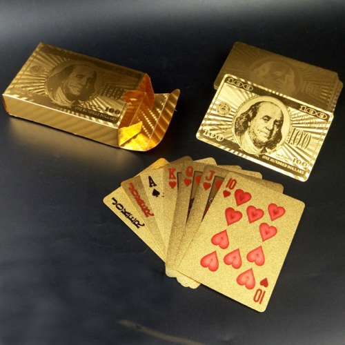 

Creative Frosted Golden Dollar Back Texture Plastic From Vegas to Macau Playing Cards Texas Poker Novelty Collection Gift