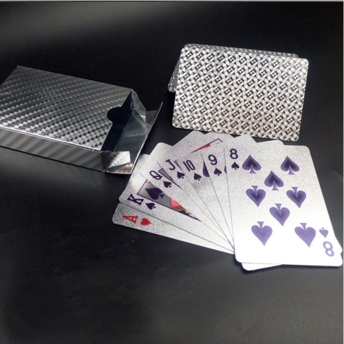 

Creative Frosted Silver Tattice Back Texture Plastic From Vegas to Macau Playing Cards Texas Poker Novelty Collection Gift