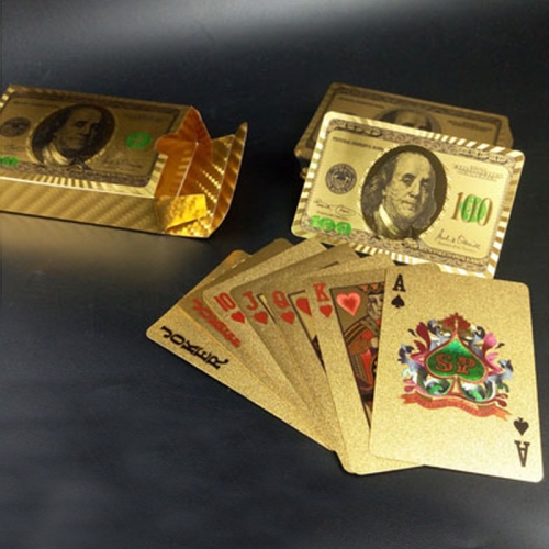 

Creative Frosted Mosaic Gold Dollar Back Texture Plastic From Vegas to Macau Playing Cards Texas Poker Novelty Collection Gift