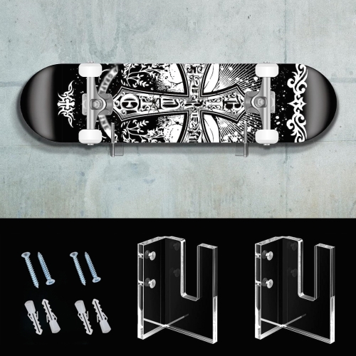 

1 Pair YX028-1 Skateboard Wall-Mounted Display Holder (Transparent)