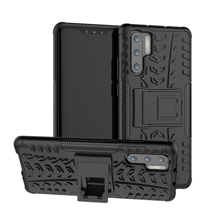 

Tire Texture TPU+PC Shockproof Case for Huawei P30 Pro, with Holder (Black)
