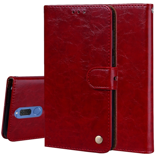 

For Huawei Mate 10 Lite & Nova 2i Business Style Oil Wax Texture Horizontal Flip Leather Case with Holder & Card Slots & Wallet(Red)
