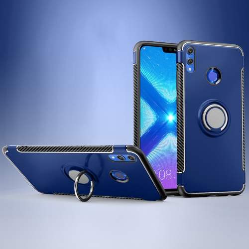 

Magnetic 360 Degree Rotation Ring Holder Armor Protective Case for Huawei Honor 8X(Sapphire Blue)