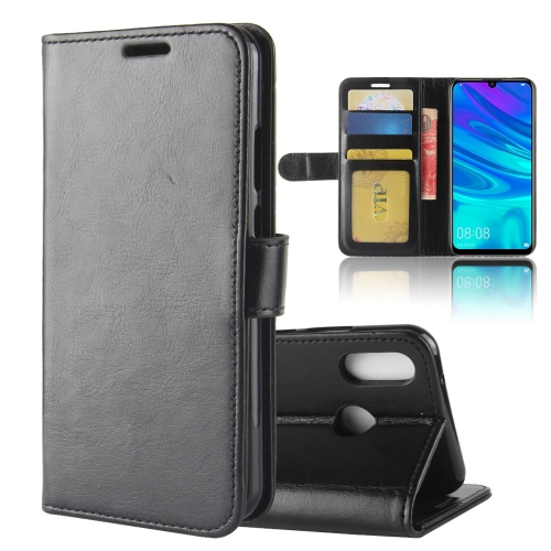 

R64 Texture Single Fold Horizontal Flip Leather Case for Huawei P30 Lite, with Holder & Wallet & Card Slots & Photo Frame (Black)