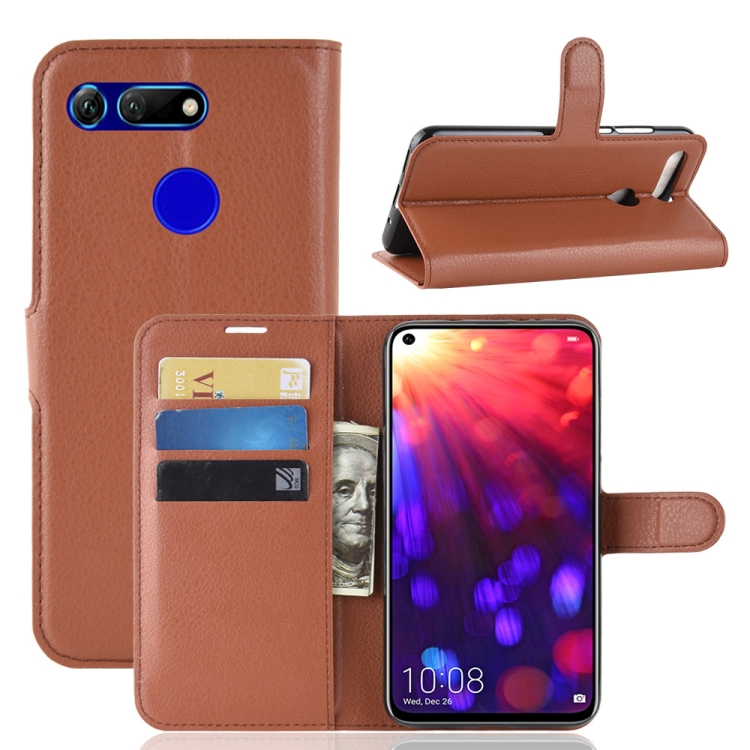 

Litchi Texture Horizontal Flip Leather Case for Huawei Honor View 20, with Wallet & Holder & Card Slots (Brown)