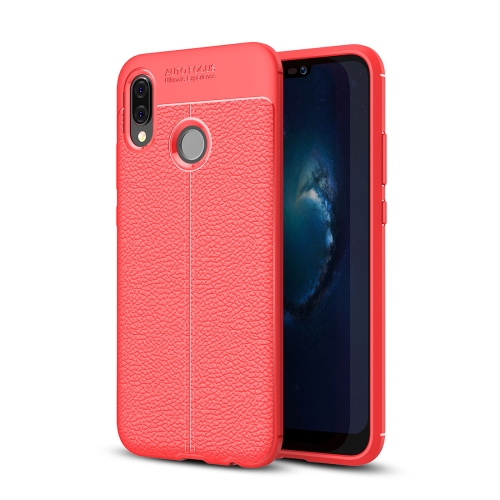 

For Huawei P20 Lite Litchi Texture Soft TPU Protective Back Cover Case (Red)