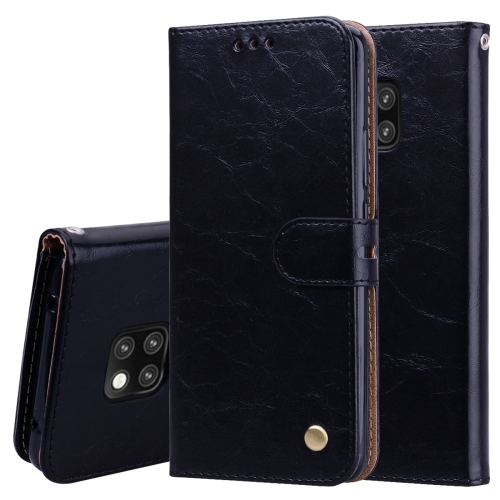 

Business Style Oil Wax Texture Horizontal Flip Leather Case for Huawei Mate 20 Pro, with Holder & Card Slots & Wallet (Black)