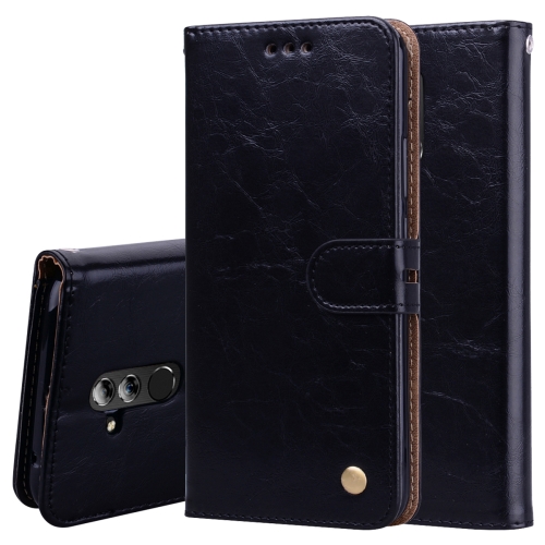 

Business Style Oil Wax Texture Horizontal Flip Leather Case for Huawei Mate 20 Lite, with Holder & Card Slots & Wallet (Black)