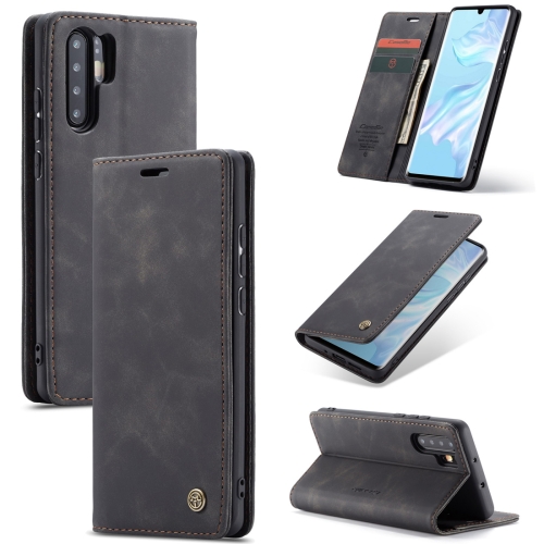 

CaseMe-013 Multifunctional Retro Frosted Horizontal Flip Leather Case for Huawei P30 Pro, with Card Slot & Holder & Wallet (Black)