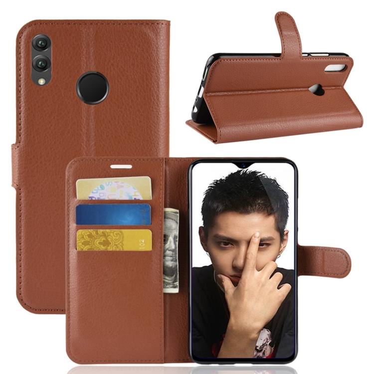 

Litchi Texture Horizontal Flip Leather Case for Huawei Honor 8X, with Holder & Card Slots & Wallet & Photo Frame(Brown)