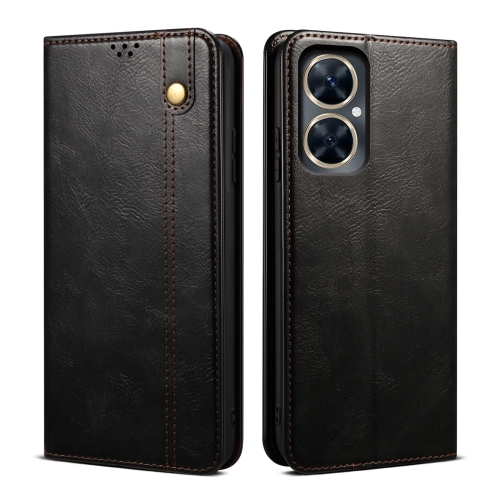 

Oil Wax Crazy Horse Texture Leather Phone Case For Huawei Maimang 20 / Enjoy 60 Pro / nova 11i (Black)