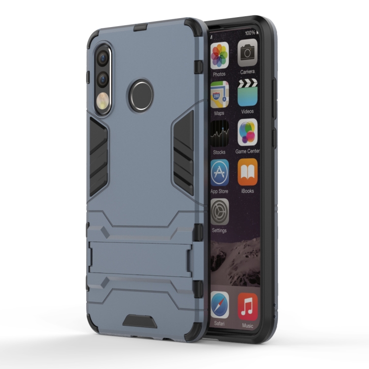 

Shockproof PC + TPU Case for Huawei P30 Lite, with Holder(Navy Blue)