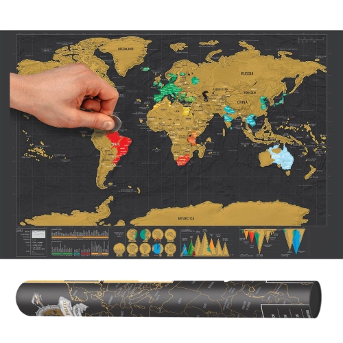 

School Teaching Office Supplies Scratch World Map, Size: 82.5 x 59.3cm