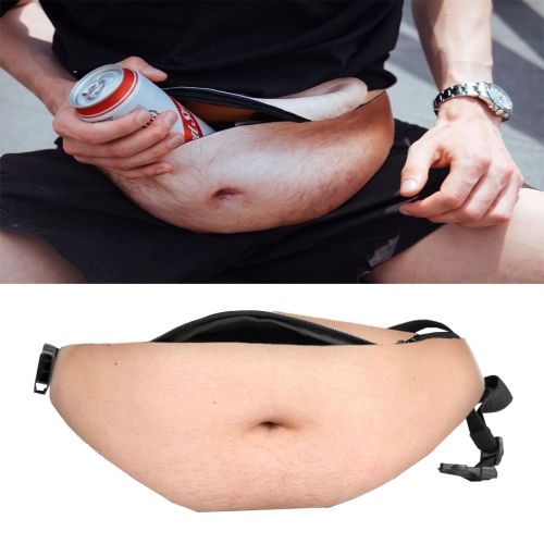 

Creative Funny Anti-harassment Artificial Hairless Belly Shape Outdoor Bags, Multifunctional Portable Unisex Sports Belly Waist Bag