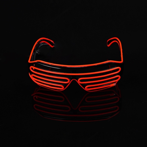 

Fluorescence Dance Show Luminescent Glasses LED Two Colors Shutter EL Flashing Glasses(Red)