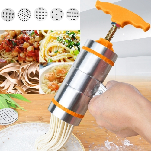 Manual Noodle Maker Stainless Steel With 5 Pressing Moulds Press