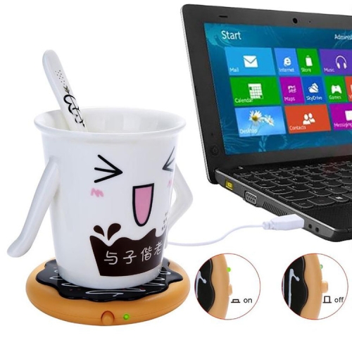 도넛 디자인 USB 전원 케이블 데스크탑 머그 컵 따뜻한 차 커피 음료 난방 매트 패드