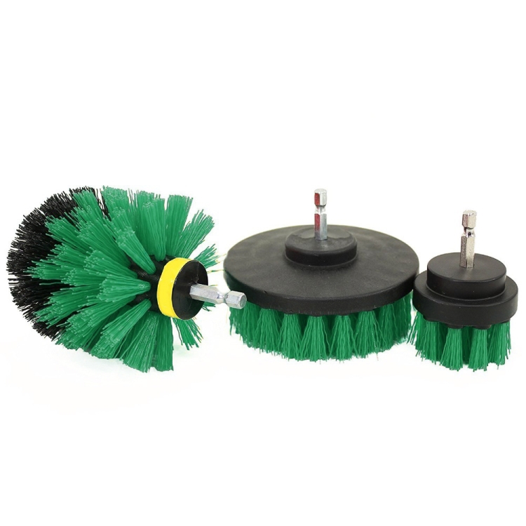 

3 PCS Bathroom Kitchen Cleaning Brushes Kit for Electric Drill(Green)