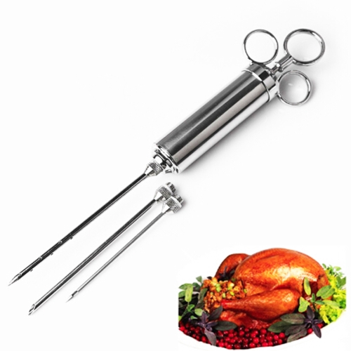 Stainless Steel Marinade Seasoning Injector Turkey Meat Cooking Syringe 2020 US 