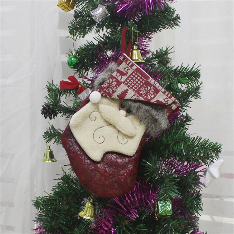 Christmas Decorations Christmas Socks Christmas Tree Pendant Children Gift  Candy Bag(Senior)