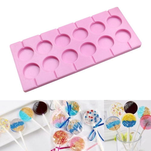 

12-Capacity DIY Silicone Chocolate Molds(Lollipop Shape)