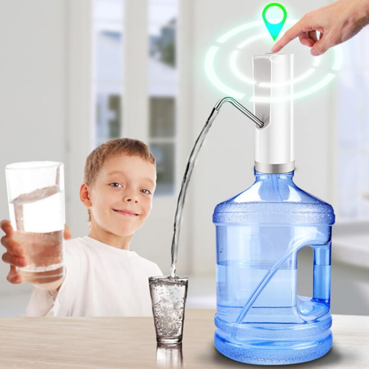 

USB Charging Electric Water Pump Dispenser Mineral Water Barreled Water Supply Device, Capacity: 350ml(Silver)
