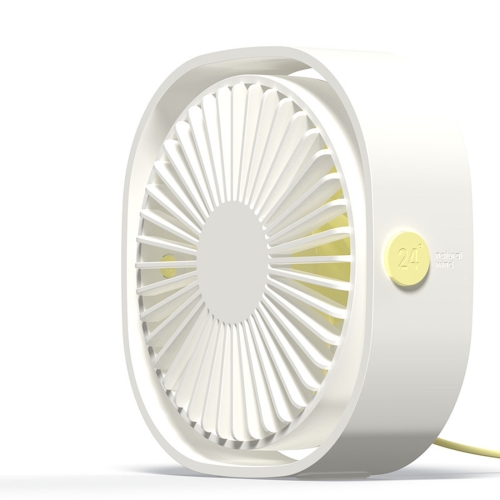 

360 Degree Rotation Wind 3 Speeds Mini USB Desktop Fan (White)