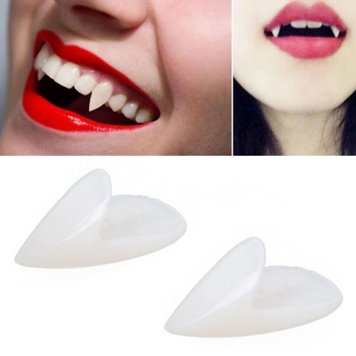 

1 Pair 15mm Halloween Party Dentures Props Vampire Zombie Devil Fangs Teeth