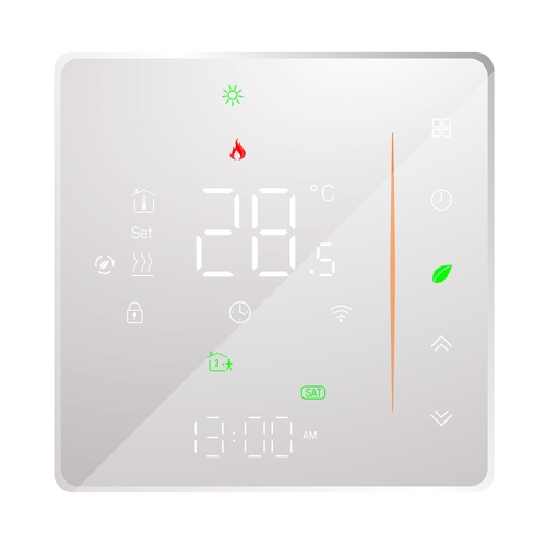 

BHT-006GALW 95-240V AC 5A Smart Home Heating Thermostat for EU Box, Control Water Heating with Only Internal Sensor & WiFi Connection (White)