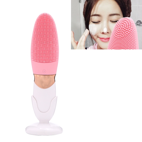 CNaier AE-618 Silicone Acoustic Wave Face Skin Care Electric Facial Cleanser (สีชมพู)