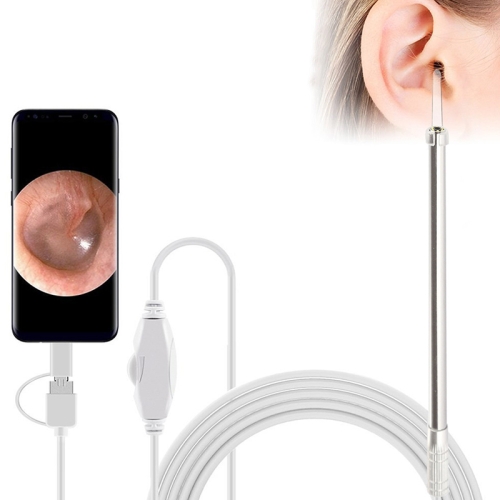 

i95 3 in 1 USB Ear Scope Inspection HD 0.3MP Camera Visual Ear Spoon for OTG Android Phones & PC & MacBook, 1.75m Length Cable(White)