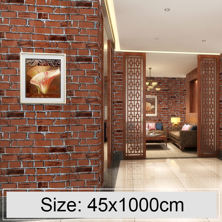 Coffee Brick Creative 3D Stone Brick Decoration Wallpaper Stickers