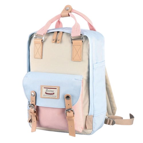 

Fashion Casual Travel Backpack Laptop Bag Student Bag with Handle, Size: 38*28*15cm(Pink+Blue)