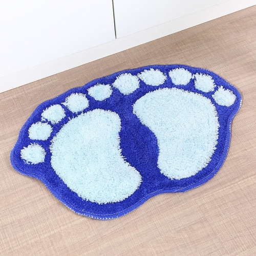 1390 Pé em forma de pé antiderrapante e desgrenhado absorvente de água macia tapete tapete de banheiro (azul)