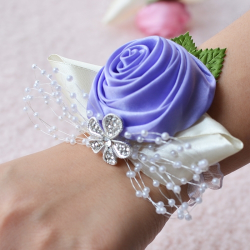 Bouquet de Mariage Violet, Or, Diamant, Argent, Perle, Décoration