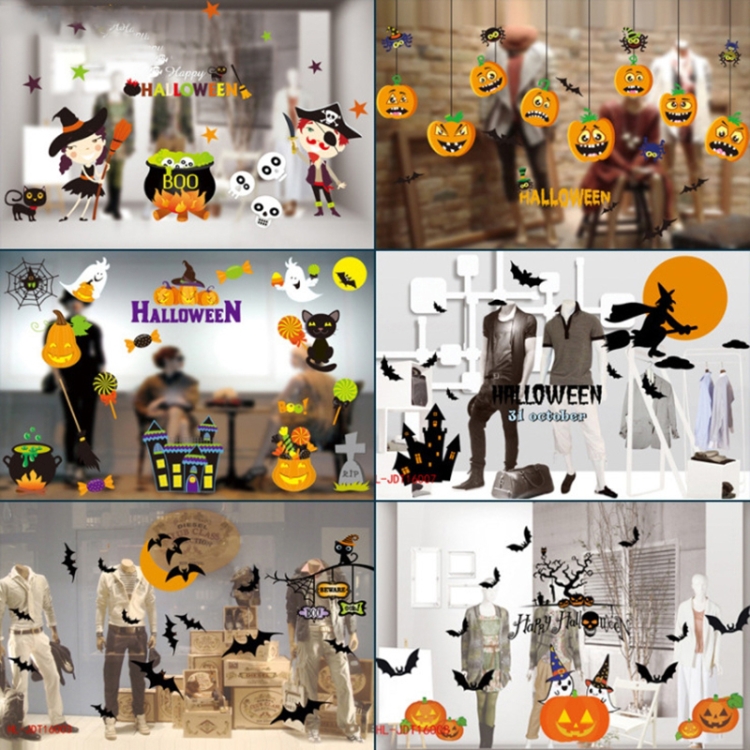Halloween Decorations PVC Personalized DIY Glass Electrostatic Stickers, Random  Style Delivery