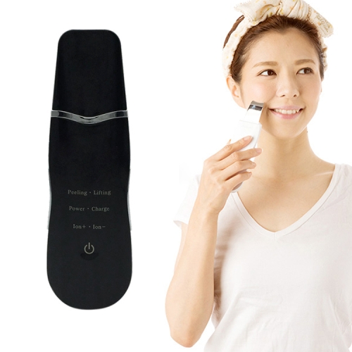 Máquina de limpeza de rosto com vibração ultrassônica 2W Limpador de pele morta Ferramenta de limpeza com pá Ferramenta para beleza facial (preto)