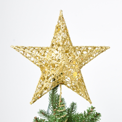 Glitter Iron Star Christmas Tree Top Decoration Ornament