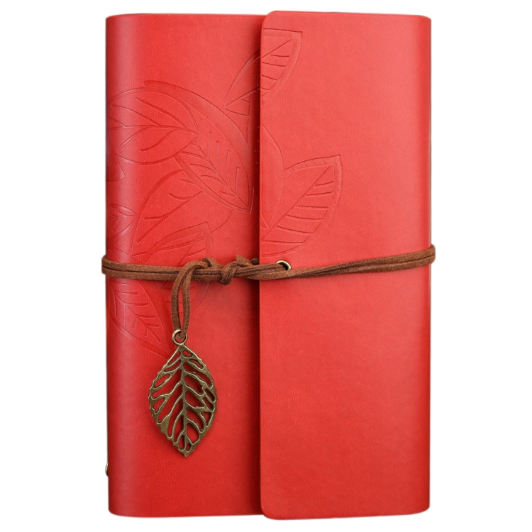 

Creative Retro Autumn Leaves Pattern Loose-leaf Travel Diary Notebook, Size: M (Red)