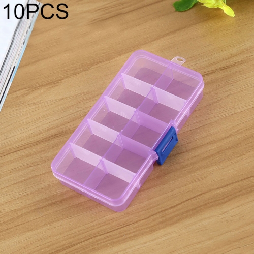 10 PCS Removable Grid Plastic Box Organizer for Jewelry Earring Fishing  Hook Small Accessories, Size: Small