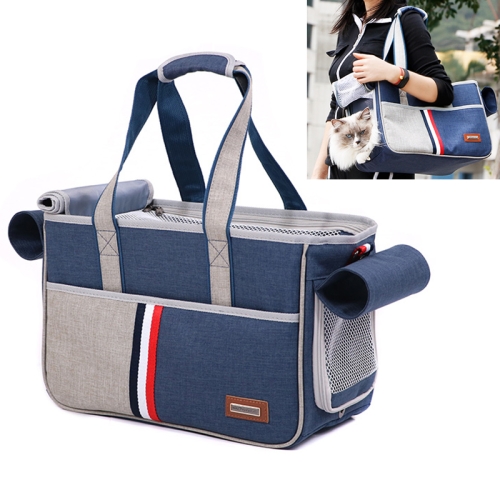 

DODOPET Outdoor Portable Oxford Cloth Cat Dog Pet Carrier Bag Handbag Shoulder Bag, Size: 29 x 20 x 51cm (Blue)