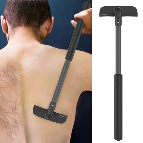 XPREEN XPRE034 Stretchable Handle Stainless Steel Blade Back Shaver Adjustable Back Razor with Lanyard for Men(Black)