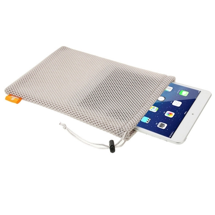

HAWEEL Nylon Mesh Pouch Bag with Stay Cord for iPad Air 2 & 1 / iPad 4 / 3 / 2 / 1, Size: 29cm x 19cm(Grey)